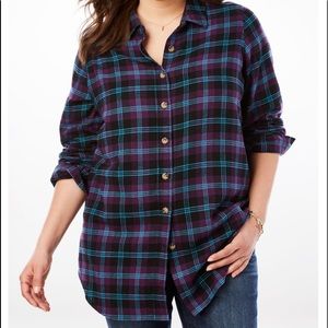 NWOT Woman Within flannel top